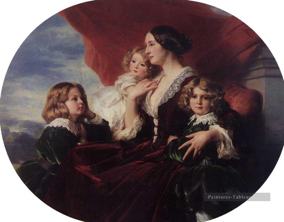 Elzbieta Branicka Comtesse Krasinka et ses enfants portrait royauté Franz Xaver Winterhalter Peintures à l'huile